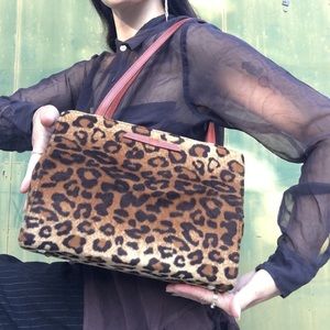 90’s Kate Spade Soft Leopard & Leather Handbag